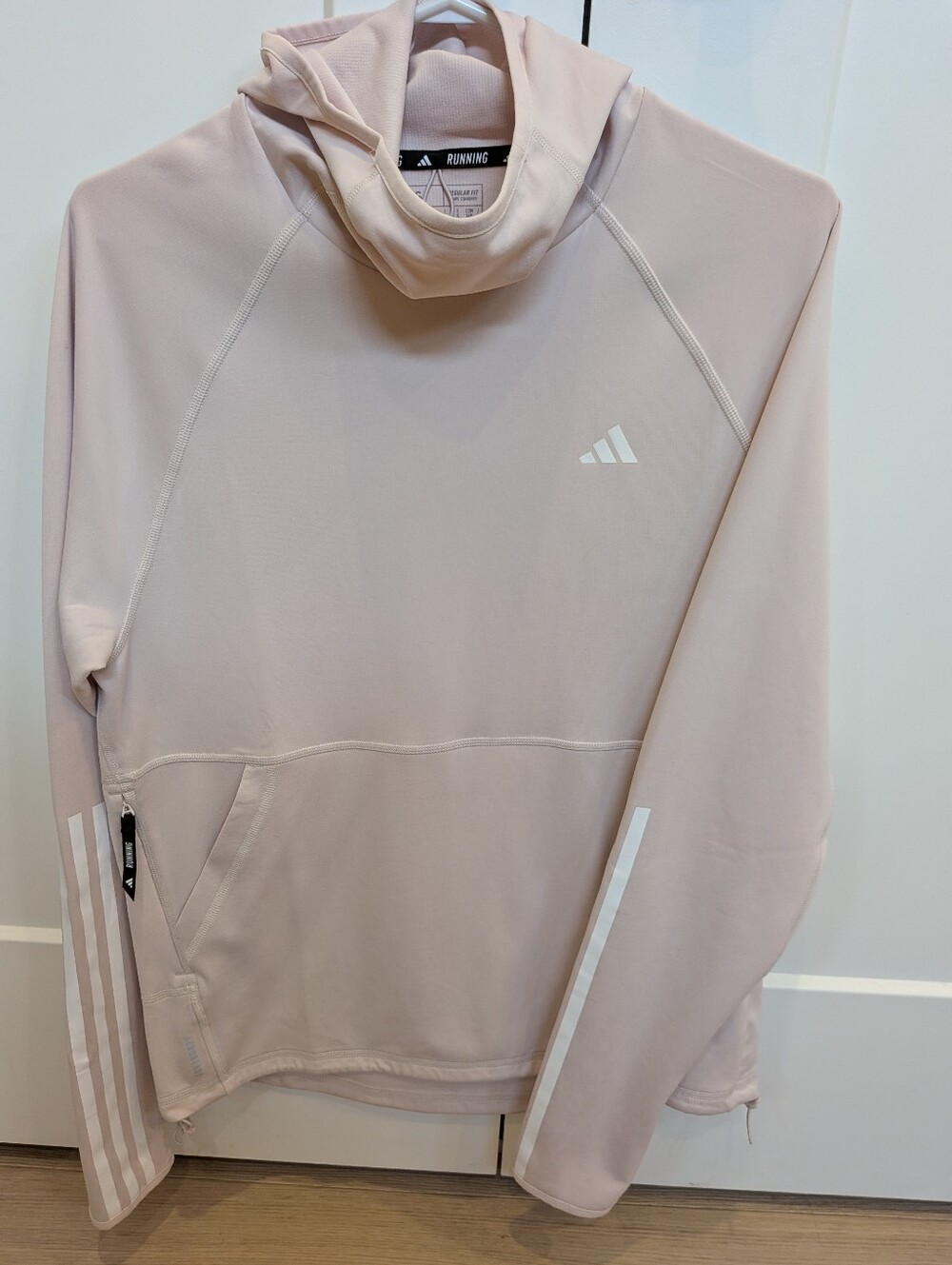 adidas Women's Own The Run Light Pink Hoodie Small
